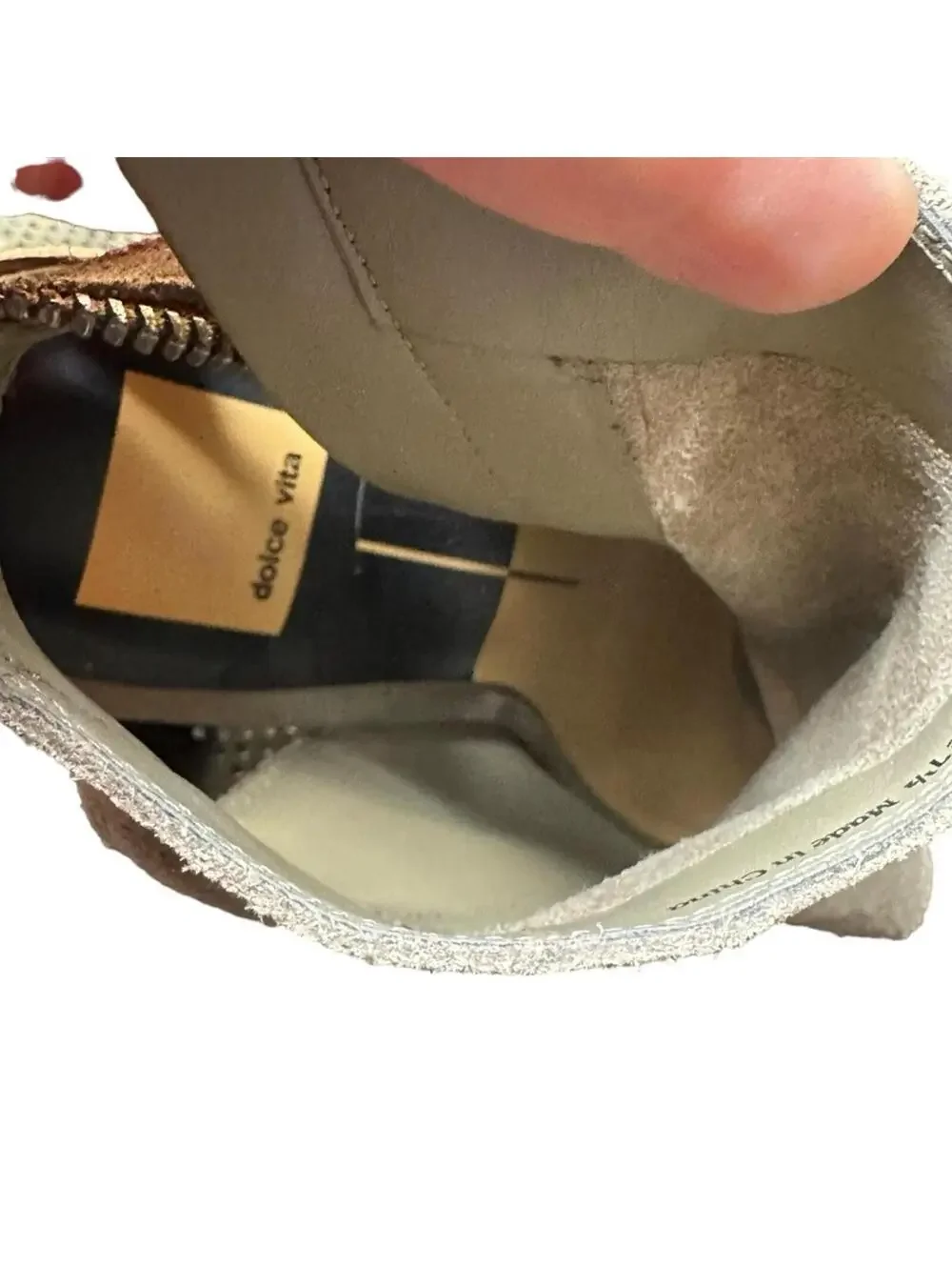 Dolce Vita Phenix Tan Suede Open Toe Booties Size 7.5